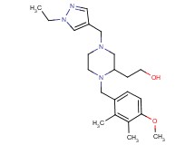 2-[4-[(1-ethyl-1H-pyrazol-4-yl)methyl]-1-(4-methoxy-2,3-dimethylbenzyl)-2-piperazinyl]ethanol
