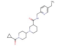 1'-(cyclopropylcarbonyl)-N-[(5-ethylpyridin-2-yl)methyl]-1,4'-bipiperidine-3-carboxamide