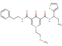 1-(2-methoxyethyl)-4-oxo-N-(2-phenylethyl)-N'-[1-(2-thienyl)propyl]-1,4-dihydro-3,5-pyridinedicarboxamide
