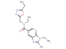 2-amino-N,3-diethyl-N-[(5-ethyl-1,3,4-oxadiazol-2-yl)methyl]-3H-imidazo[4,5-b]pyridine-6-carboxamide