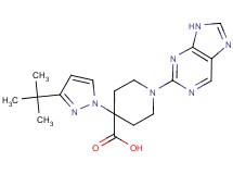 4-(3-tert-butyl-1H-pyrazol-1-yl)-1-(9H-purin-2-yl)piperidine-4-carboxylic acid