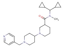 N-(dicyclopropylmethyl)-N-methyl-1'-(pyridin-4-ylmethyl)-1,4'-bipiperidine-3-carboxamide