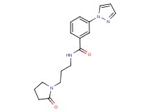 N-[3-(2-oxo-1-pyrrolidinyl)propyl]-3-(1H-pyrazol-1-yl)benzamide