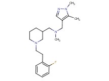 1-(1,5-dimethyl-1H-pyrazol-4-yl)-N-({1-[2-(2-fluorophenyl)ethyl]-3-piperidinyl}methyl)-N-methylmethanamine