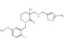 1-(2-fluoro-5-methoxybenzyl)-3-hydroxy-3-({[(3-methylisoxazol-5-yl)methyl]amino}methyl)piperidin-2-one