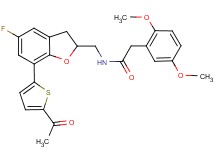 N-{[7-(5-acetyl-2-thienyl)-5-fluoro-2,3-dihydro-1-benzofuran-2-yl]methyl}-2-(2,5-dimethoxyphenyl)acetamide