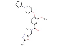 4-[(1-cyclopentyl-4-piperidinyl)oxy]-3-methoxy-N-methyl-N-[(5-methyl-1,3,4-oxadiazol-2-yl)methyl]benzamide