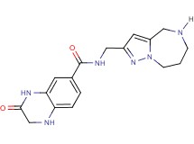 3-oxo-N-(5,6,7,8-tetrahydro-4H-pyrazolo[1,5-a][1,4]diazepin-2-ylmethyl)-1,2,3,4-tetrahydro-6-quinoxalinecarboxamide hydrochloride