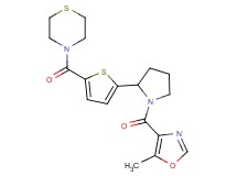 4-[(5-{1-[(5-methyl-1,3-oxazol-4-yl)carbonyl]-2-pyrrolidinyl}-2-thienyl)carbonyl]thiomorpholine