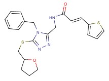(2E)-N-({4-benzyl-5-[(tetrahydro-2-furanylmethyl)thio]-4H-1,2,4-triazol-3-yl}methyl)-3-(2-thienyl)acrylamide