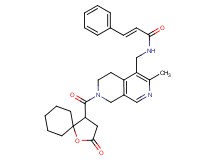 (2E)-N-({3-methyl-7-[(2-oxo-1-oxaspiro[4.5]dec-4-yl)carbonyl]-5,6,7,8-tetrahydro-2,7-naphthyridin-4-yl}methyl)-3-phenylacrylamide