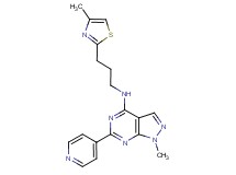 1-methyl-N-[3-(4-methyl-1,3-thiazol-2-yl)propyl]-6-pyridin-4-yl-1H-pyrazolo[3,4-d]pyrimidin-4-amine
