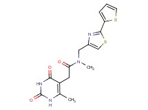 N-methyl-2-(6-methyl-2,4-dioxo-1,2,3,4-tetrahydro-5-pyrimidinyl)-N-{[2-(2-thienyl)-1,3-thiazol-4-yl]methyl}acetamide