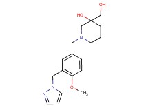 3-(hydroxymethyl)-1-[4-methoxy-3-(1H-pyrazol-1-ylmethyl)benzyl]-3-piperidinol