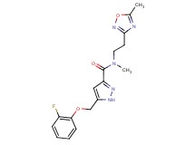 5-[(2-fluorophenoxy)methyl]-N-methyl-N-[2-(5-methyl-1,2,4-oxadiazol-3-yl)ethyl]-1H-pyrazole-3-carboxamide