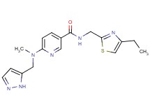 N-[(4-ethyl-1,3-thiazol-2-yl)methyl]-6-[methyl(1H-pyrazol-5-ylmethyl)amino]nicotinamide