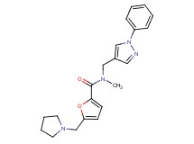 N-methyl-N-[(1-phenyl-1H-pyrazol-4-yl)methyl]-5-(1-pyrrolidinylmethyl)-2-furamide