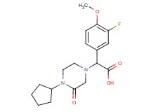 (4-cyclopentyl-3-oxopiperazin-1-yl)(3-fluoro-4-methoxyphenyl)acetic acid