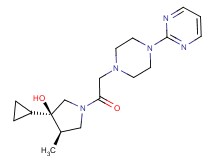 (3R*,4R*)-3-cyclopropyl-4-methyl-1-[(4-pyrimidin-2-ylpiperazin-1-yl)acetyl]pyrrolidin-3-ol