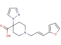 1-[(2E)-3-(2-furyl)prop-2-en-1-yl]-4-(1H-pyrazol-1-yl)piperidine-4-carboxylic acid