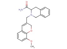 2-[(8-methoxy-2H-chromen-3-yl)methyl]-1,2,3,4-tetrahydroisoquinoline-3-carboxamide