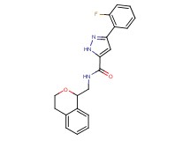 N-(3,4-dihydro-1H-isochromen-1-ylmethyl)-3-(2-fluorophenyl)-1H-pyrazole-5-carboxamide
