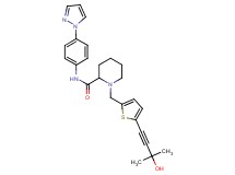 1-{[5-(3-hydroxy-3-methyl-1-butyn-1-yl)-2-thienyl]methyl}-N-[4-(1H-pyrazol-1-yl)phenyl]-2-piperidinecarboxamide