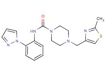 4-[(2-methyl-1,3-thiazol-4-yl)methyl]-N-[2-(1H-pyrazol-1-yl)phenyl]piperazine-1-carboxamide
