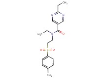 N,2-diethyl-N-{2-[(4-methylphenyl)sulfonyl]ethyl}-5-pyrimidinecarboxamide