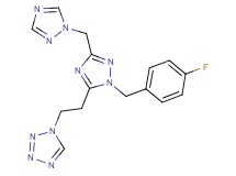 1-{2-[1-(4-fluorobenzyl)-3-(1H-1,2,4-triazol-1-ylmethyl)-1H-1,2,4-triazol-5-yl]ethyl}-1H-tetrazole