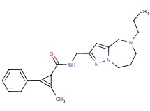 2-methyl-3-phenyl-N-[(5-propyl-5,6,7,8-tetrahydro-4H-pyrazolo[1,5-a][1,4]diazepin-2-yl)methyl]cycloprop-2-ene-1-carboxamide
