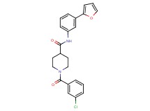 1-(3-chlorobenzoyl)-N-[3-(2-furyl)phenyl]-4-piperidinecarboxamide