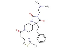 3-[2-(dimethylamino)ethyl]-5-{1-[(2-methyl-1,3-thiazol-4-yl)acetyl]-4-piperidinyl}-5-(2-phenylethyl)-2,4-imidazolidinedione
