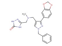 5-{[{[3-(1,3-benzodioxol-5-yl)-1-benzyl-1H-pyrazol-4-yl]methyl}(methyl)amino]methyl}-2,4-dihydro-3H-1,2,4-triazol-3-one