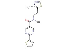 N-methyl-N-[2-(4-methyl-1,3-thiazol-5-yl)ethyl]-2-(2-thienyl)-5-pyrimidinecarboxamide