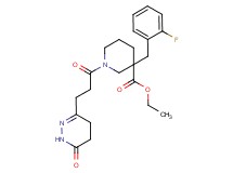 ethyl 3-(2-fluorobenzyl)-1-[3-(6-oxo-1,4,5,6-tetrahydro-3-pyridazinyl)propanoyl]-3-piperidinecarboxylate