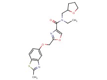 N-ethyl-2-{[(2-methyl-1,3-benzothiazol-5-yl)oxy]methyl}-N-(tetrahydrofuran-2-ylmethyl)-1,3-oxazole-4-carboxamide