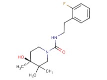 (4S*)-N-[2-(2-fluorophenyl)ethyl]-4-hydroxy-3,3,4-trimethylpiperidine-1-carboxamide