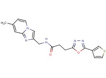 N-[(7-methylimidazo[1,2-a]pyridin-2-yl)methyl]-3-[5-(3-thienyl)-1,3,4-oxadiazol-2-yl]propanamide