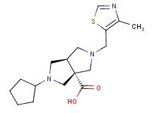 (3aR*,6aR*)-2-cyclopentyl-5-[(4-methyl-1,3-thiazol-5-yl)methyl]hexahydropyrrolo[3,4-c]pyrrole-3a(1H)-carboxylic acid