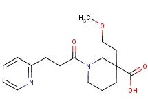 3-(2-methoxyethyl)-1-[3-(2-pyridinyl)propanoyl]-3-piperidinecarboxylic acid