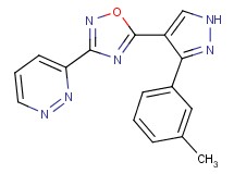 3-{5-[3-(3-methylphenyl)-1H-pyrazol-4-yl]-1,2,4-oxadiazol-3-yl}pyridazine