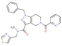 1-benzyl-N-methyl-5-(2-pyridinylcarbonyl)-N-(1,3-thiazol-4-ylmethyl)-4,5,6,7-tetrahydro-1H-pyrazolo[4,3-c]pyridine-3-carboxamide