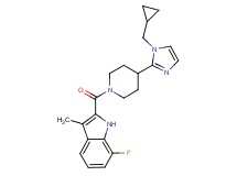 2-({4-[1-(cyclopropylmethyl)-1H-imidazol-2-yl]piperidin-1-yl}carbonyl)-7-fluoro-3-methyl-1H-indole