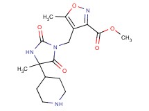 methyl 5-methyl-4-{[4-methyl-2,5-dioxo-4-(4-piperidinyl)-1-imidazolidinyl]methyl}-3-isoxazolecarboxylate hydrochloride