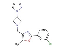2-(3-chlorophenyl)-5-methyl-4-{[3-(1H-pyrazol-1-yl)azetidin-1-yl]methyl}-1,3-oxazole