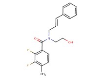2,3-difluoro-N-(2-hydroxyethyl)-4-methyl-N-[(2E)-3-phenylprop-2-en-1-yl]benzamide