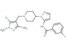 N-(1-{1-[(5-chloro-1,3-dimethyl-1H-pyrazol-4-yl)methyl]-4-piperidinyl}-1H-pyrazol-5-yl)-3-fluorobenzamide