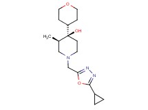 (3R*,4R*)-1-[(5-cyclopropyl-1,3,4-oxadiazol-2-yl)methyl]-3-methyl-4-(tetrahydro-2H-pyran-4-yl)-4-piperidinol
