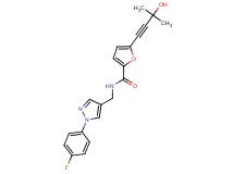 N-{[1-(4-fluorophenyl)-1H-pyrazol-4-yl]methyl}-5-(3-hydroxy-3-methylbut-1-yn-1-yl)-2-furamide